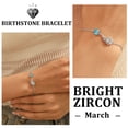 thumbnail image 3 of Beautlace 925 Sterling Silver Heart Birthstone Bracelet,Rose Flower Heart Charm Bracelet Adjustable Link Chain Jewelry Gifts for Women Mom Girls-March, 3 of 9