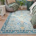 thumbnail image 4 of Wonnitar 5x7 Butterfly Washable Living Room Rug, Ultra Thin Soft Blue Boho Rugs for Bedroom, Non Slip Floral Carpet for Nursery Office Dorm, 4 of 7