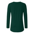 thumbnail image 4 of TIANEK Fall Tshirts Shirts for Women Green Long Sleeve V Neck Plus Size Tops for Women 2023 Fashion Solid Pullover Casual Eversoft Loose Fit Beach Blouses, 4 of 4