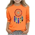 thumbnail image 2 of Frwgonr T Shirts for Girls Orange Kids Summer Fall Crewneck Loose Casual Tops Tees Size 3T-12, 2 of 5