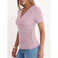 thumbnail image 6 of ANRABESS Womens Tops Short Sleeve V Neck Sexy Ribbed Knit Slim Fit Lightweight Sweater 2026 Summer Dressy Casual T-Shirts Large, 6 of 7