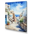 thumbnail image 2 of Designart "Coastal Village Dreams Greek Isles II" Landscapes Canvas Wall Art - Country White Greece Entryway Wall Art, 2 of 6