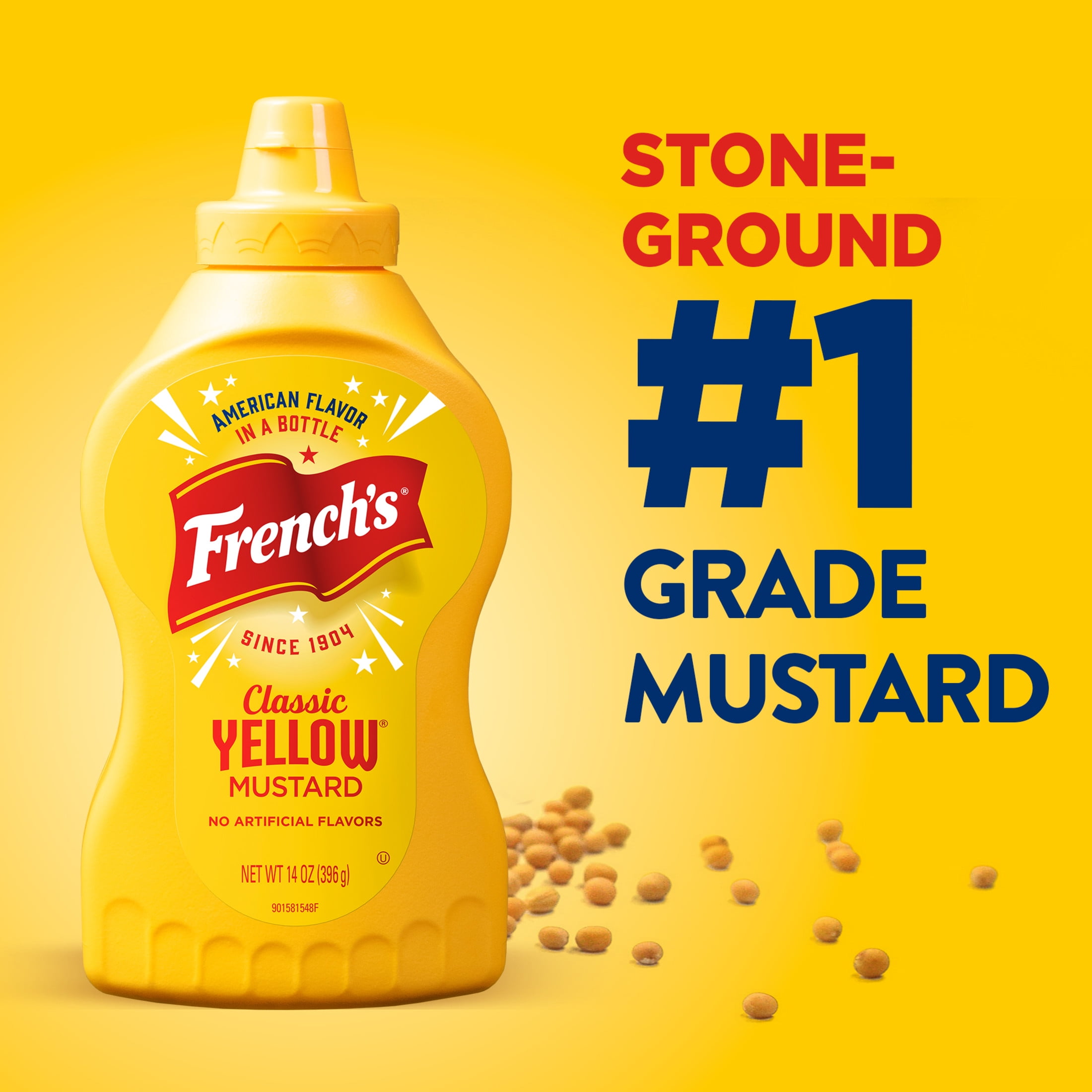 (4 pack) French's Kosher Classic Yellow Mustard, 14.0 oz Squeeze Bottle
