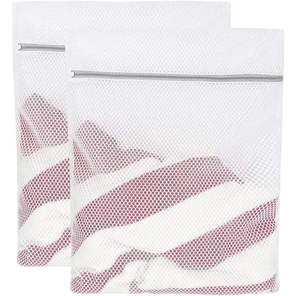 2Pcs Large Laundry Bags,23.6x23.6In Mesh Wash Bags with Zipper for Stocking,Travel Clothing Storage Bags for Clothes,Sweater