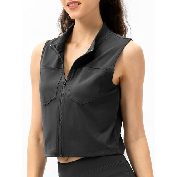 Zip up sleeveless clearance vest