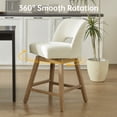 thumbnail image 6 of Usaint 27" 360° Swivel Counter Height Bar Stools Set of 2, Upholstered with Backrest and Sturdy Rubberwood Legs for Kitchen Island, Breakfast Bar,Beige, 6 of 12