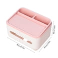 thumbnail image 3 of COFEST Multi-Color Acrylonitrile Butadiene Styrene Tissue Box Set with Super-Adhesive Wall-Mount, Multi-Compartment Desktop Organizer for Towel and Small Items, Ideal for Bathroom, Bedroom Pink, 3 of 8