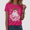 thumbnail image 2 of enyan Halloween T Shirts for Women Cute Ghost Reading Book Lovers Funny Womens Girls Halloween T-Shirt Hot Pink,3XL, 2 of 6