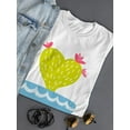 thumbnail image 3 of Cartoon Cactus Blue Pot  Shaped T-Shirt Women -Image by Shutterstock, Female Large, 3 of 4