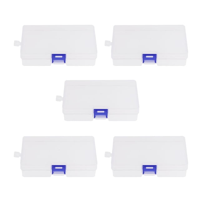 5x Almacenamiento de Plástico con Tapa Recipiente de Colección Caja Rectangular - , 14x8.8x3.5cm