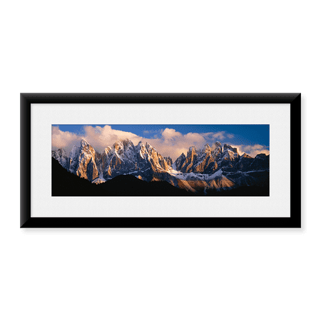 Framed Art Print, Snowcapped mountain peaks by Panoramic Images, 25-7/8" x 9-7/8"
