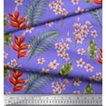 thumbnail image 2 of Soimoi Poly Georgette Fabric Leaves & Plumeria Floral Printed Fabric 1 Yard 52 Inch Wide, 2 of 3