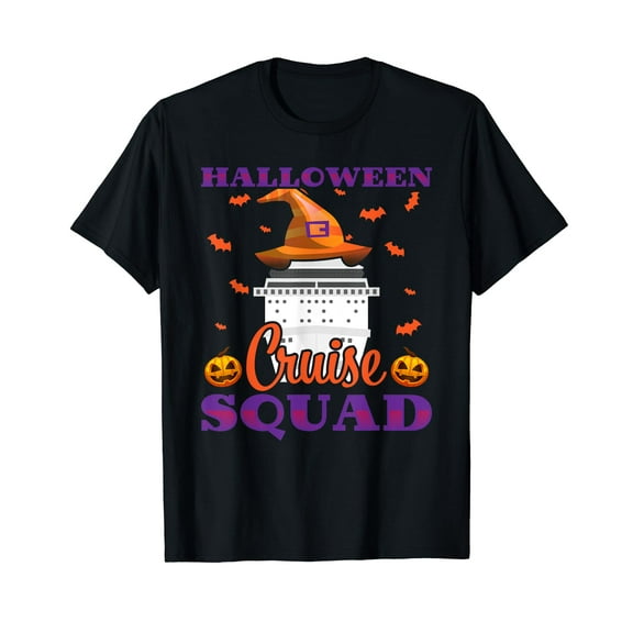 Halloween Cruise Squad Cruising Crew Spooky Season Short Sleeve Black T-Shirt