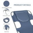 thumbnail image 5 of Outsunny Folding Beach Lounge Chair with Face Hole and Arm Slots, 5-level Adjustable Sun Lounger Tanning Chair with Pillow, Gray, 5 of 9