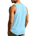 thumbnail image 4 of OIOLOYJM Relaxed Fit Tank Tops Men Summer Stretch Muscle Quick Dry Workout Lightweight Vest Sleeveless Crew Neck Gym Undershirt Light Blue M, 4 of 4