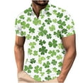 thumbnail image 2 of Jjayotai Men's Golf Shirt, Shamrock Print St Patricks Day Polo Shirts Men, Dry Fit Performance Moisture Wicking Short Sleeve Tops Green L, 2 of 5