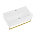 thumbnail image 2 of Reims 22" Wall-Mount Bathroom Sink with Brushed Gold Towel Bar, 2 of 3