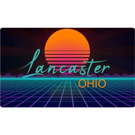 

Lancaster Ohio 4 X 2.25-Inch Fridge Magnet Retro Neon Design