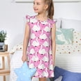 thumbnail image 4 of Fotbe Beautiful Swans Vestido de Dormir para Niñas de 3 a 10 Años, Mangas Cortas, Estilo Princesa, Pijama Camisón con Mangas Voladas-X-Large, 4 of 6