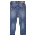 thumbnail image 2 of KIDSCOOL SPACE Little Boys Jeans,Kids Elastic Band Inside Ripped Holes Denim Pants,Light Blue,5-6 Years, 2 of 5