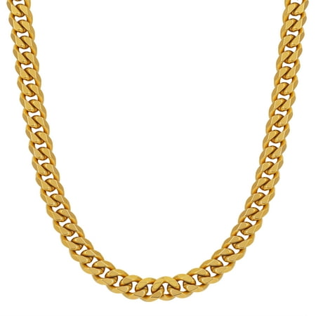14Kt Gold Flash Plated Stainless Steel Men's Chain, 22"