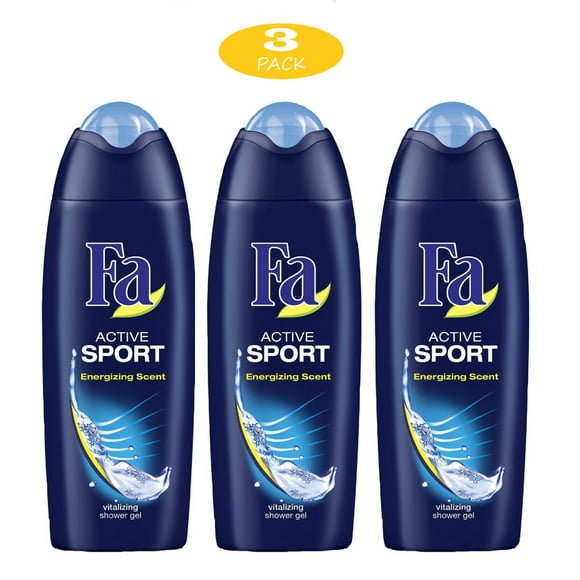 Fa Active Sport Energizing Scent Shower Gel 8.4oz/250ml - Pack of 3