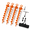 Orange-4 Pack, variant on Black 8 Pack Spiral Trampoline Anchors Heavy Duty Ground Anchor Kit