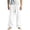 White -CC37, variant on Men's Cotton Linen Pants Casual Summer Beach Pants Loose Fit with Pockets Elastic Waist Drawstring Yoga Trousers Army Green 4XL