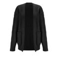 thumbnail image 4 of Nooxsoe Women's Knit Cardigan Sweater Knitted Sweater Solid Color Classic Casual Knitwear Coat Soft Knit Casual Cardigan Fall Winter Knit Cardigan Long Sleeve Cardigan Woman Sweater Black S, 4 of 5