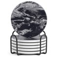 thumbnail image 1 of Marble Surface Pattern Coasters: Non-slip Bottom Keeps Your Glassware Stable, Amazing Water Absorption Protects Tables, 6pcs Set for Stylish Home Decor, 1 of 8