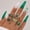 23657 Green, variant on Emerald Diamond Love Palm Ring Set: Matching Alloy Rings, Electroplated Finish, 4/5/6/7 Piece Set (Unisex)
