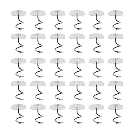 LAMIRO 30 Fixing Nails Buttons Twisting Sofa Cover Armrest Fixator Pins Pcs Upholstery Headliner Clear Heads For Slipcovers and Bedskirts 0.5"es Bed Skirt Pins