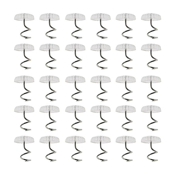 LAMIRO 30 Fixing Nails Buttons Twisting Sofa Cover Armrest Fixator Pins Pcs Upholstery Headliner Clear Heads For Slipcovers and Bedskirts 0.5"es Bed Skirt Pins