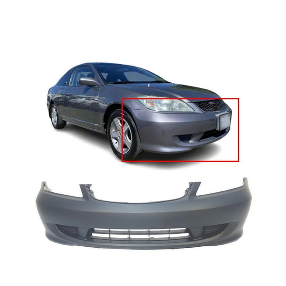 DCP Primed Front Bumper Cover for 2004-2005 Honda Civic Sedan Coupe 04711S5AA91ZZ
