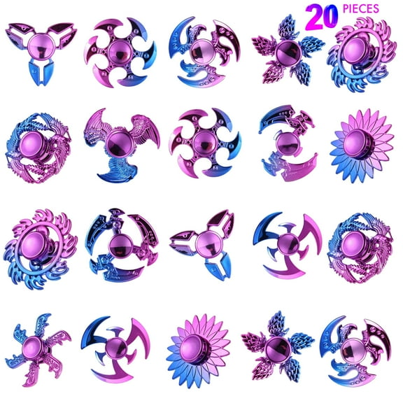 20 Pack High Speed Hand Fidget Spinners for Kids Adults Boys Girls,Sensory Fidget Pack, Stress Anxiety ADHD Relief Fidgets Toy,Party Favors,Birthday Gifts,Goodie Bag Stuffers,Classroom Prizes