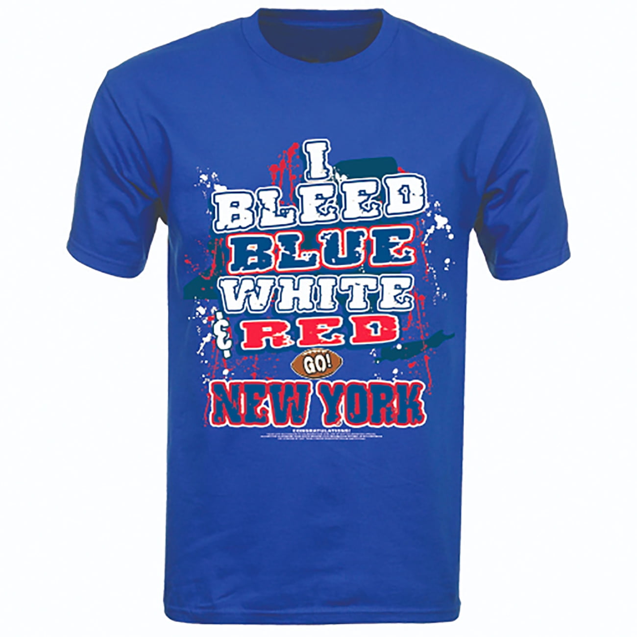 new york football i bleed blue, white, & red - go new york! blue t-shirt  