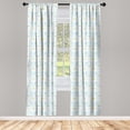 thumbnail image 4 of Ambesonne Maritime Window Curtains, Crabs and Seashells, Each 28" W x 95" L, Blue and Yellow, 4 of 4
