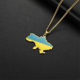 thumbnail image 4 of Drip Oil Ukraine Flag Necklace Women Stainless Steel Vintage Ukrainian Map Pendant Jewelry Gifts, 4 of 5