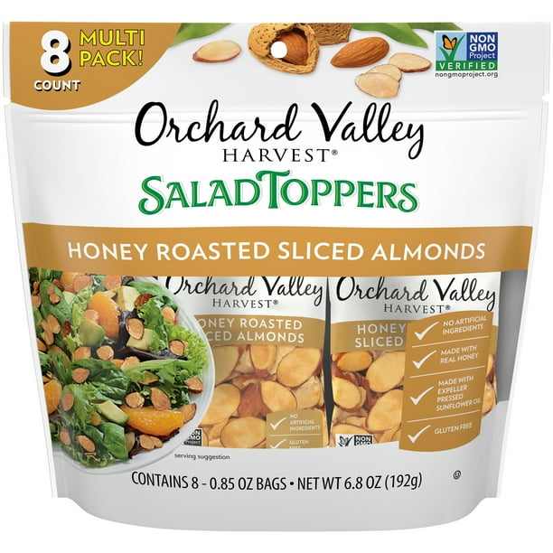 ORCHARD VALLEY HARVEST Salad Toppers, Honey Roasted Almonds, 0.85 oz