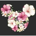 thumbnail image 2 of Women's Mickey & Friends Pink Floral Mickey Mouse Logo  Graphic Tee Black Large, 2 of 4
