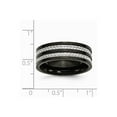 thumbnail image 6 of Stainless Steel Polished 8mm Black IP-plated Grey Carbon Fiber Inlay Band Size: 12; for Adults and Teens; for Women and Men, 6 of 6