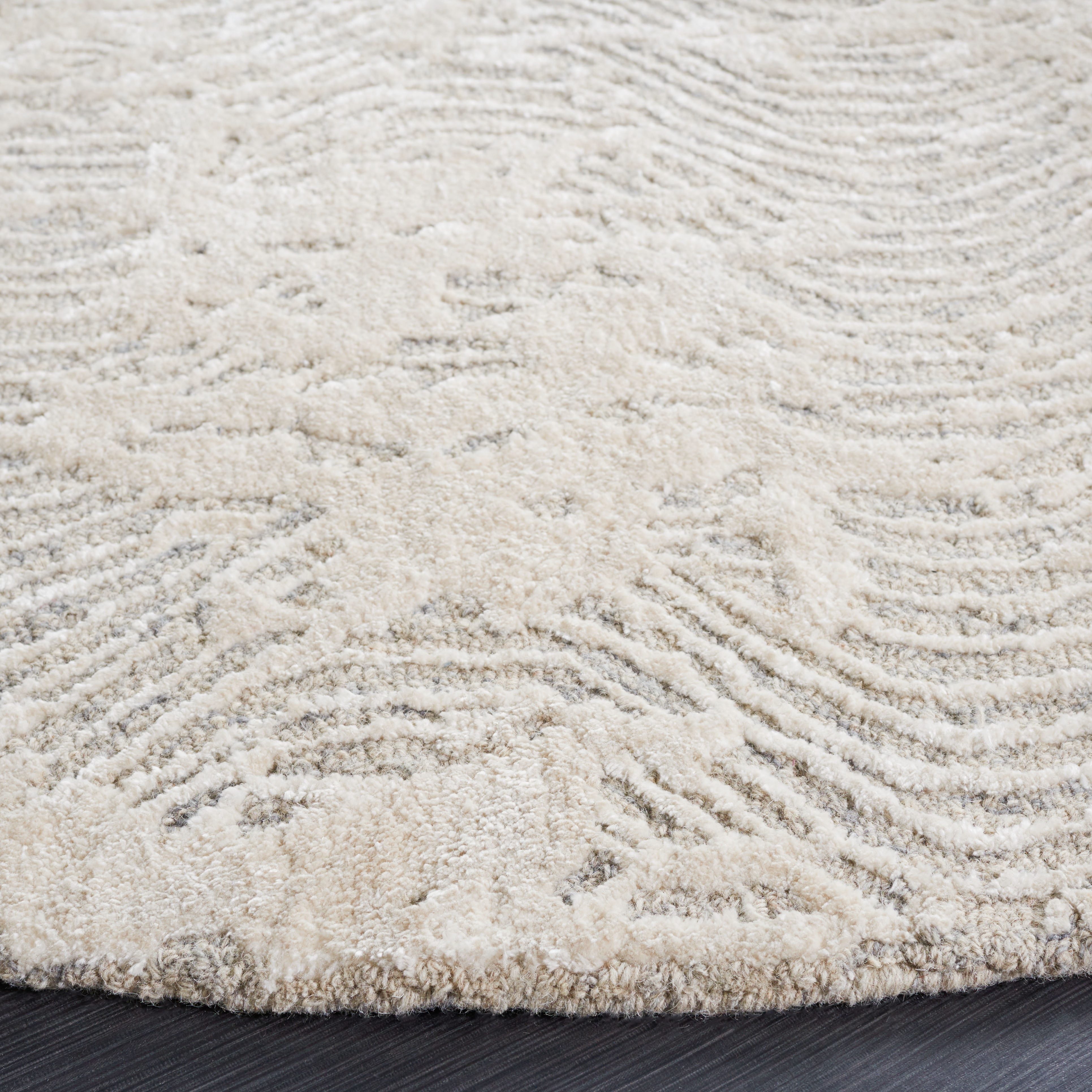 SAFAVIEH Glamour Tashi Abstract Area Rug, Grey/Ivory, 6' x 6' Round