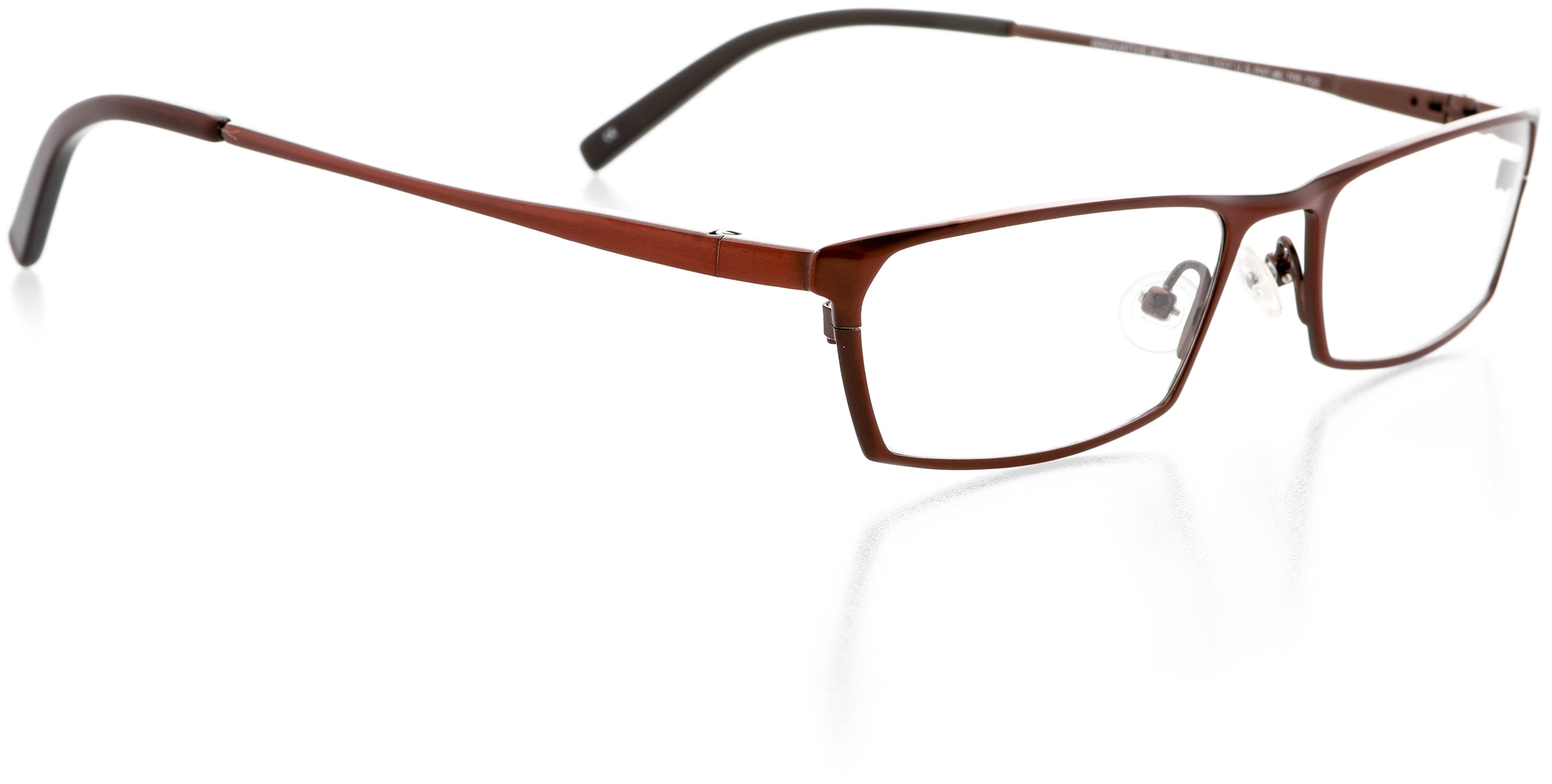 Unisex Optical Eyewear - Rectangle Shape, Metal Full Rim, Red Lust