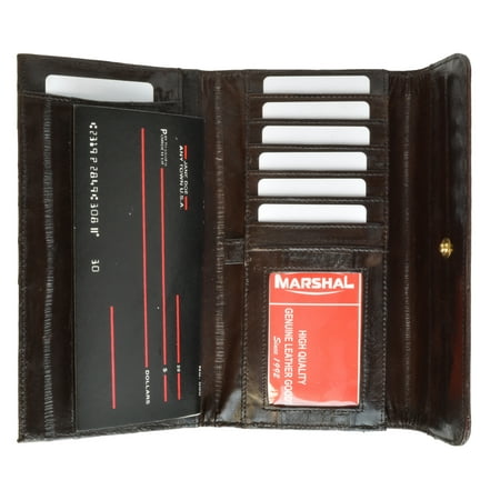 Ladies Eel Skin - Womens Eel Skin Leather Deluxe Checkbook Wallet E 2575
