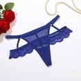 thumbnail image 2 of Admvng Women's Thong Panties Ruffled Scalloped Floral Lace Trim Underwear, 2 of 4