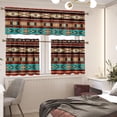 thumbnail image 5 of Aztec Tribal Kitchen Curtain Valance Set 3PCS Window Curtain Tiers and Valance Set Farmhouse Vintage Kitchen Tiers and Valance Set, 5 of 5
