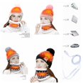 thumbnail image 5 of Gorro con babero de punto de dos piezas para uso general de invierno con calefacción eléctrica por USB para exteriores, color negro, 5 of 5
