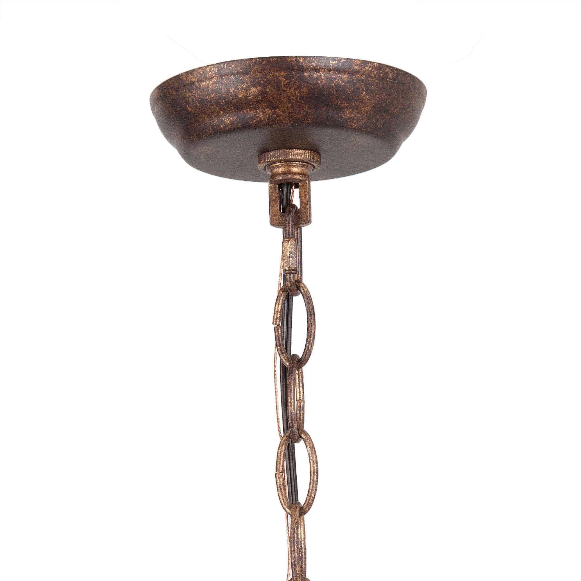 LNC Royal 6-Light Distressed Bronze French Country/Cottage Led Chandelier