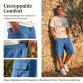 thumbnail image 2 of Men's Elastic Waist Drawstring Shorts Knee-Length Solid Cargo Shorts with Cargo Pockets Relaxed Fit Soft Breathable Summer Bottoms for Outdoor Work and Casual Daily Wear Sky Blue L, 2 of 8