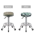 thumbnail image 3 of Palm tree_Green Round Bar Stool Seat Covers, Elastic Round Chair Cover Stool Seat Slipcover Bar Stool Cushions Round Pad for 12-14 inch, 3 of 5